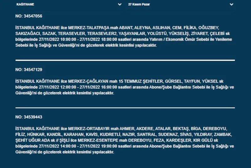 İstanbullular dikkat! Hafta sonu 22 ilçede elektrik kesintisi 11